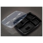 5 Compartment Black Thali + Lid (Combo) (900 Pcs) (Freight To-Pay)