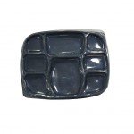 8 Compartment Black Thali + Lid (Combo) (600 Pcs) (Freight To-Pay)
